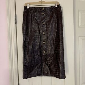 Rachel‎ Comey x Target Faux Leather Brown Croc MIDI Skirt Size 6